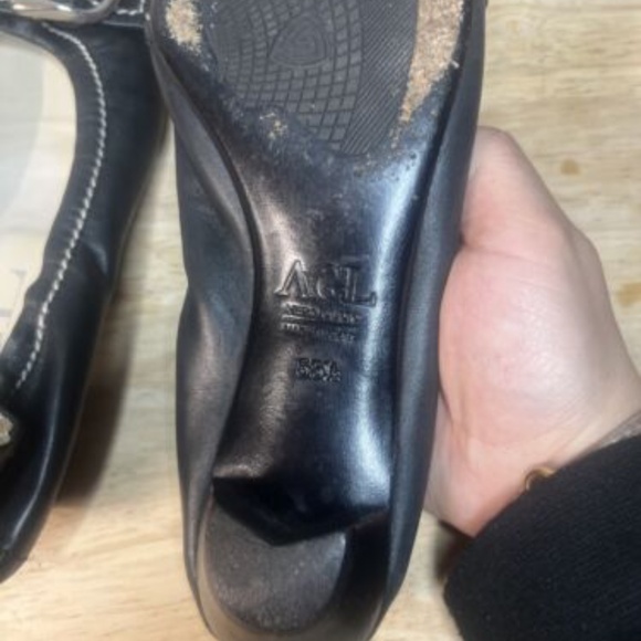 Womens AGL black leather low heel shoes size 38 1/2 Attilio Giusti Leombruni - Picture 6 of 6
